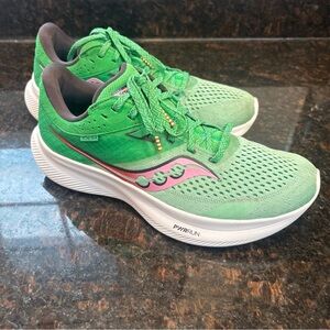 Saucony Womens Ride 16 S10830-25 Green Running Shoes Sneakers Size 8.5